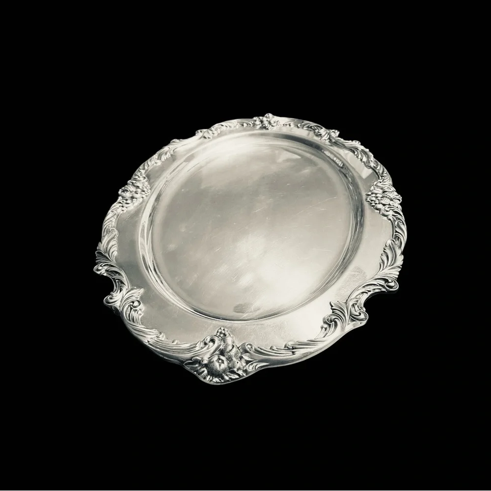 VINTAGE REED & BARTON KING FRANCIS 1676 PATTERN 19" SILVER PLATE. OVAL PLATTER - Picture 7 of 13
